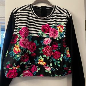 Torrid floral and striped rash guard